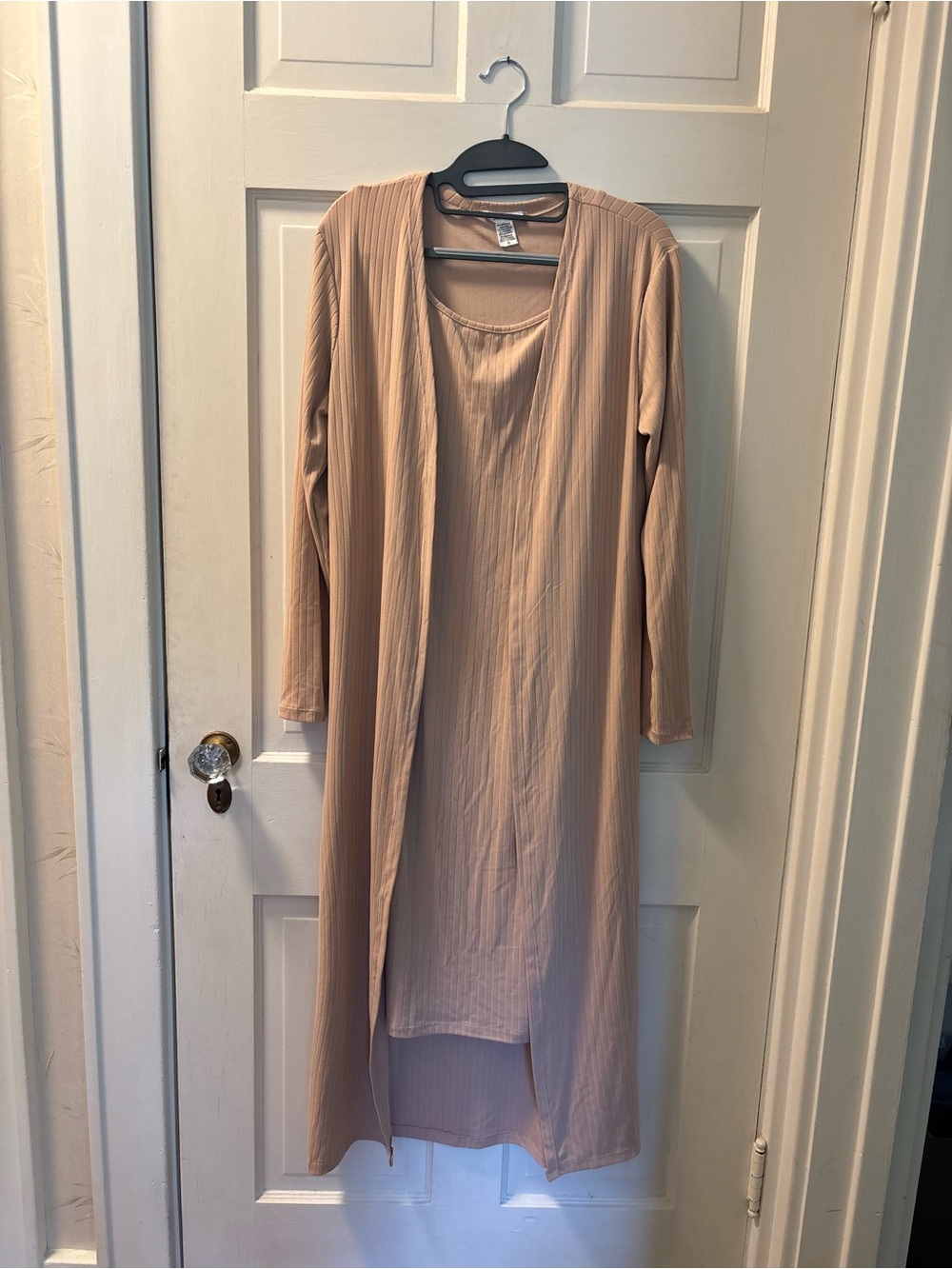 Two piece Nude Slip Dress with maxi cover